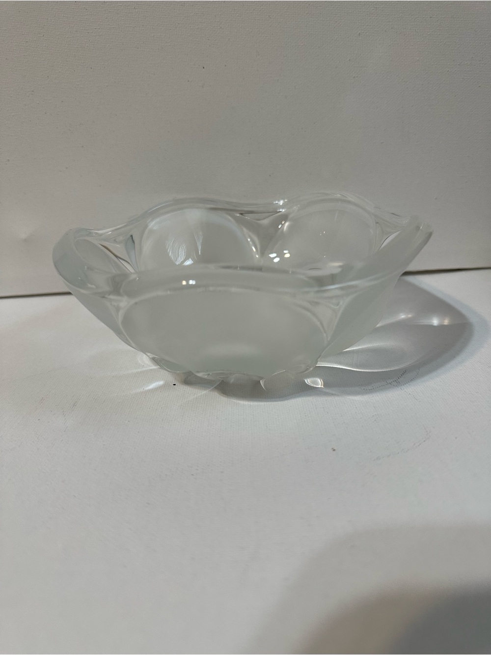 Mikasa Royal Symphony Clear and Frosted Glass Decorative Bowl - White